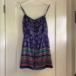 Multi-colored Romper-Mini Dress